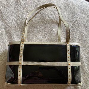 Maxx New York Black and White PVC Purse
